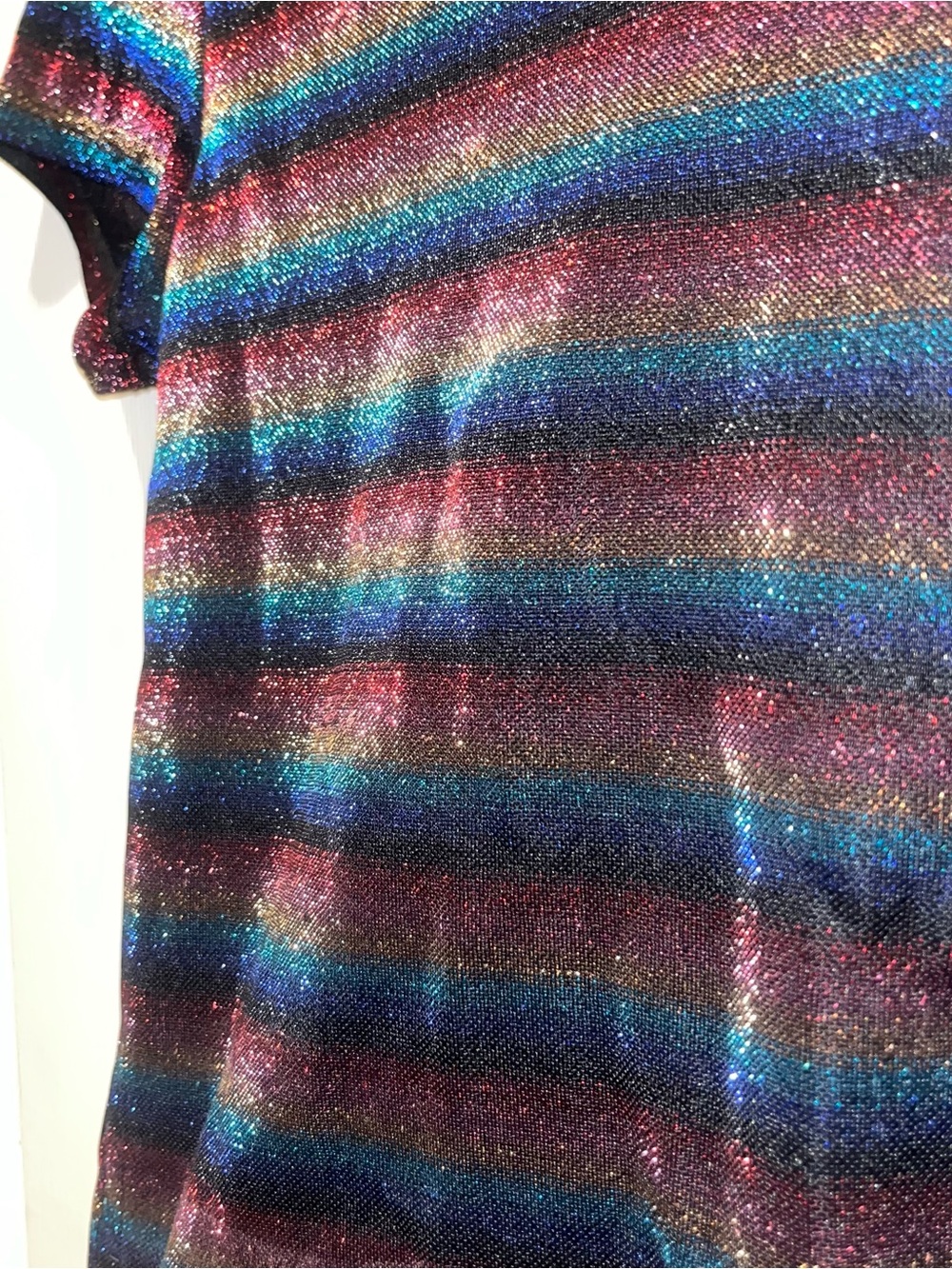Shimmery Multicolor Striped Crop Top
